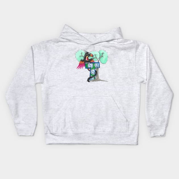 Toucan dragon Kids Hoodie by BeksSketches